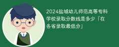 2024盐城幼儿师范高等专科学校录取分数线是多少「在各省录取最低分」