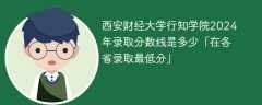 西安财经大学行知学院2024年录取分数线是多少「在各省录取最低分」