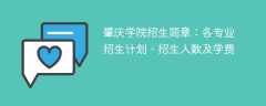 2025年肇庆学院招生简章：各专业招生计划、招生人数及学费