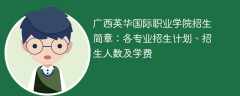 广西英华国际职业学院2025年招生简章：各专业招生计划、招生人数及学费