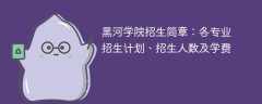 黑河学院招生简章2025年：各专业招生计划、招生人数及学费