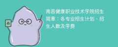 2025年南昌健康职业技术学院招生简章：各专业招生计划、招生人数及学费