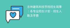 2025年吉林建筑科技学院招生简章：各专业招生计划、招生人数及学费