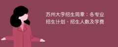 苏州大学2025年招生简章：各专业招生计划、招生人数及学费