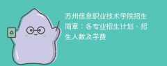 2025年苏州信息职业技术学院招生简章：各专业招生计划、招生人数及学费
