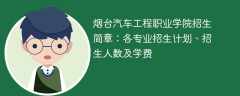 2025年烟台汽车工程职业学院招生简章：各专业招生计划、招生人数及学费