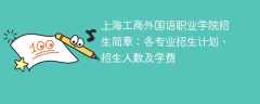 上海工商外国语职业学院2025年招生简章：各专业招生计划、招生人数及学费