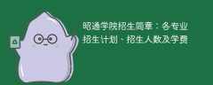 昭通学院招生简章2025年：各专业招生计划、招生人数及学费