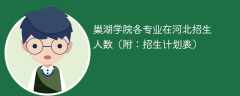 2025巢湖学院在河北各专业招生人数、录取分数线（附：招生计划表）