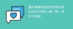 重庆海联职业技术学院各专业2025在四川招生人数、录取分数线（附：招生计划表）