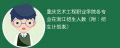 2025重庆艺术工程职业学院各专业在浙江招生人数、录取分数线（附：招生计划表）