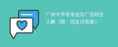 广州大学在广东2025各专业招生人数、录取分数线（附：招生计划表）