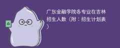 广东金融学院在吉林2025各专业招生人数、录取分数线（附：招生计划表）