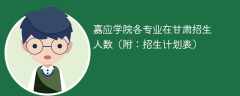 嘉应学院各专业2025在甘肃招生人数、录取分数线（附：招生计划表）