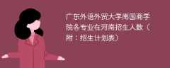 广东外语外贸大学南国商学院2025各专业在河南招生人数、录取分数线（附：招生计划表）