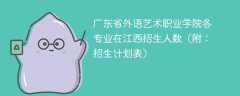 广东省外语艺术职业学院在江西各专业2025招生人数、录取分数线（附：招生计划表）