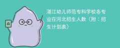 湛江幼儿师范专科学校在河北各专业2025招生人数、录取分数线（附：招生计划表）