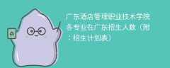 广东酒店管理职业技术学院在广东2025各专业招生人数、录取分数线（附：招生计划表）