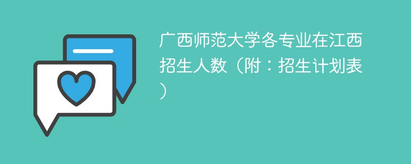 广西师范大学各专业在江西招生人数（附：招生计划表）