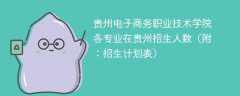 贵州电子商务职业技术学院在贵州各专业2025招生人数、录取分数线（附：招生计划表）