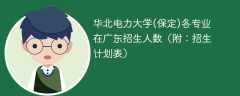华北电力大学(保定)2025各专业在广东招生人数、录取分数线（附：招生计划表）