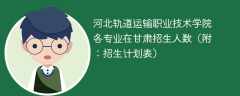 2025河北轨道运输职业技术学院在甘肃各专业招生人数、录取分数线（附：招生计划表）