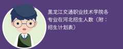 2025黑龙江交通职业技术学院各专业在河北招生人数、录取分数线（附：招生计划表）