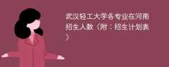 武汉轻工大学在河南各专业2025招生人数、录取分数线（附：招生计划表）
