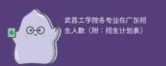 2025武昌工学院各专业在广东招生人数、录取分数线（附：招生计划表）