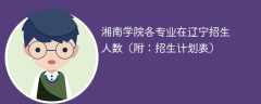 湘南学院在辽宁2025各专业招生人数、录取分数线（附：招生计划表）