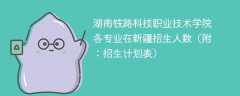 湖南铁路科技职业技术学院各专业2025在新疆招生人数、录取分数线（附：招生计划表）