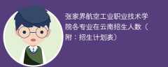 张家界航空工业职业技术学院在云南各专业2025招生人数、录取分数线（附：招生计划表）