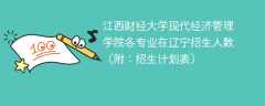 江西财经大学现代经济管理学院各专业2025在辽宁招生人数、录取分数线（附：招生计划表）