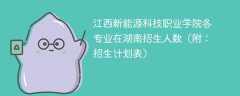 江西新能源科技职业学院在湖南各专业2025招生人数、录取分数线（附：招生计划表）
