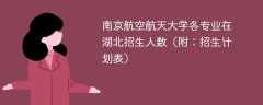 南京航空航天大学在湖北2025各专业招生人数、录取分数线（附：招生计划表）