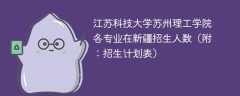 江苏科技大学苏州理工学院在新疆各专业招生人数、录取分数线2025（附：招生计划表）