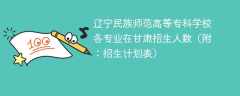 辽宁民族师范高等专科学校在甘肃2025各专业招生人数、录取分数线（附：招生计划表）