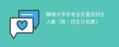 2025聊城大学各专业在重庆招生人数、录取分数线（附：招生计划表）