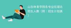 山东体育学院在湖北各专业2025招生人数、录取分数线（附：招生计划表）