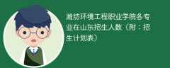 潍坊环境工程职业学院在山东各专业2025招生人数、录取分数线（附：招生计划表）