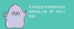 忻州职业技术学院在陕西各专业2025招生人数、录取分数线（附：招生计划表）