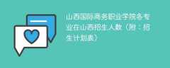 山西国际商务职业学院各专业在山西招生人数2025年（附：招生计划表）