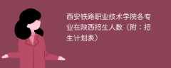 西安铁路职业技术学院在陕西各专业2025招生人数、录取分数线（附：招生计划表）