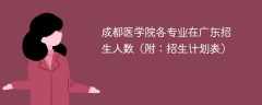 2025成都医学院在广东各专业招生人数、录取分数线（附：招生计划表）