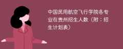 中国民用航空飞行学院在贵州2025各专业招生人数、录取分数线（附：招生计划表）