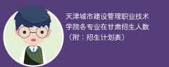 天津城市建设管理职业技术学院各专业2025年在甘肃招生人数（附：招生计划表）