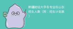 2025新疆财经大学在山东各专业招生人数、录取分数线（附：招生计划表）
