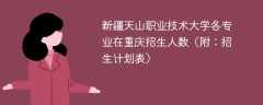 新疆天山职业技术大学2025各专业在重庆招生人数、录取分数线（附：招生计划表）