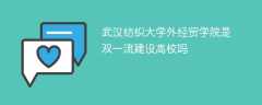 武汉纺织大学外经贸学院是双一流建设高校吗