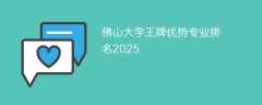 佛山大学王牌优势专业排名2025